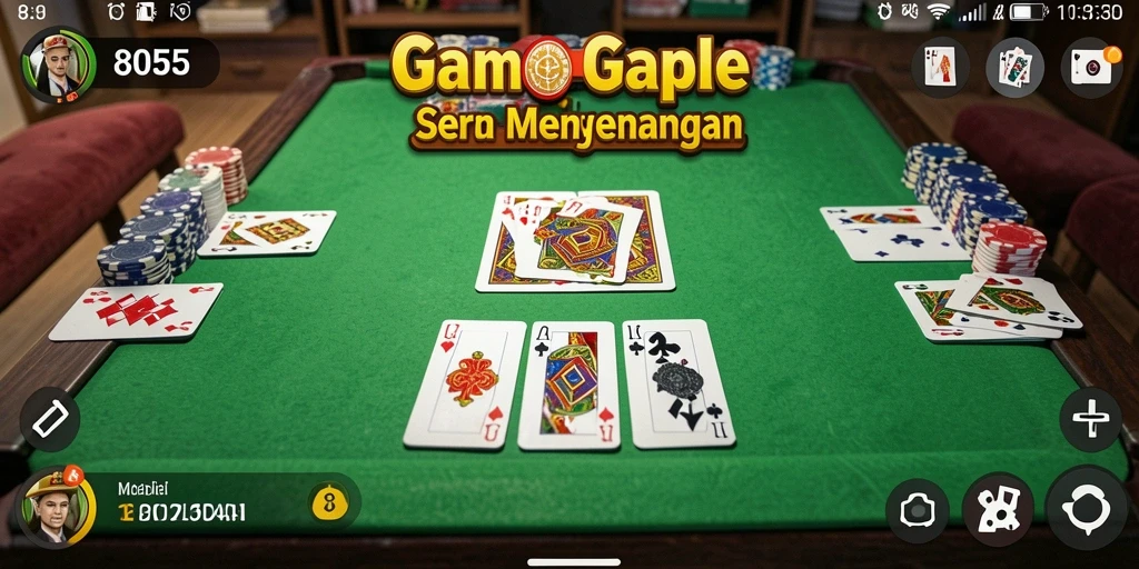 Tampilan gameplay seru dalam permainan Gaple 8055.