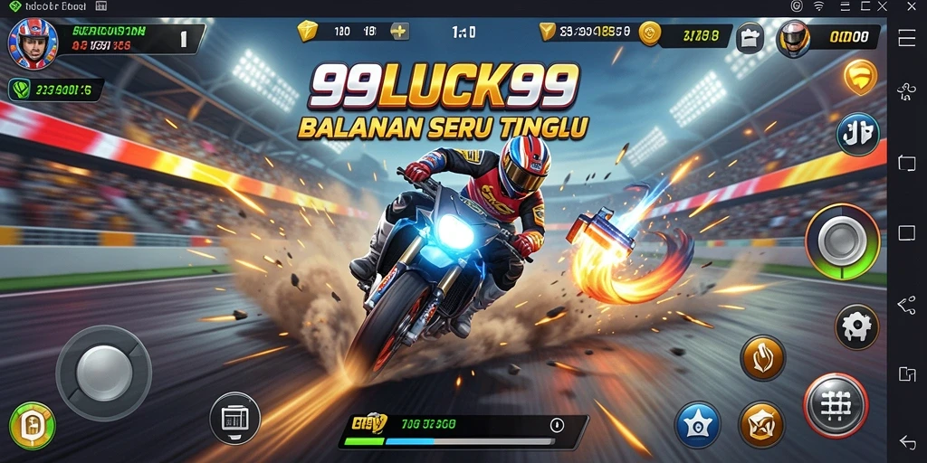 Tangkapan layar utama dari gameplay seru 99LUCK99 saat balapan.