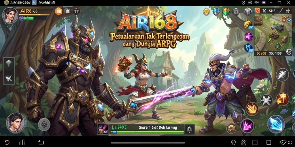 Screenshot utama AIR168 menampilkan aksi pertarungan yang mendebarkan dalam gameplay ARPG.