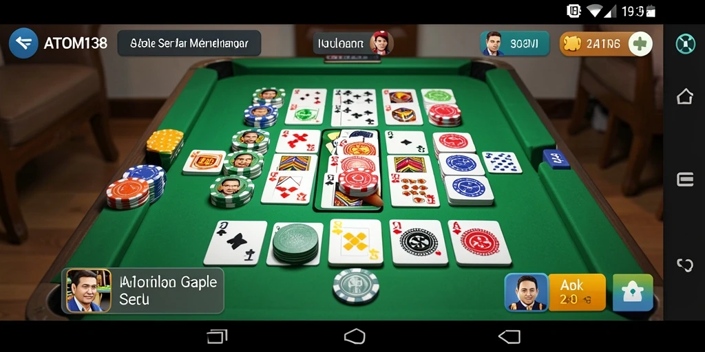Screenshot ATOM138 menampilkan gameplay Gaple yang seru dan interaktif.