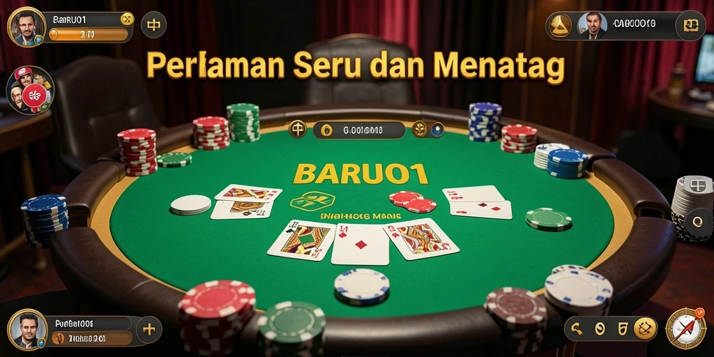 Tampilan gameplay seru di BARU01 menampilkan aksi Poker yang menegangkan.
