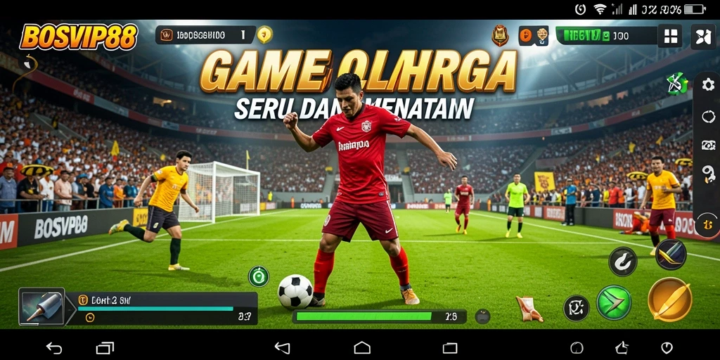 Screenshot utama dari gameplay seru BOSVIP88 yang menunjukkan aksi olahraga.