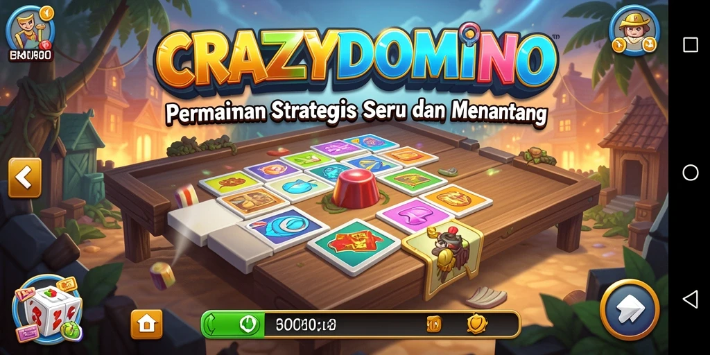 Tampilan gameplay seru di CRAZYDOMINO dengan strategi menarik.