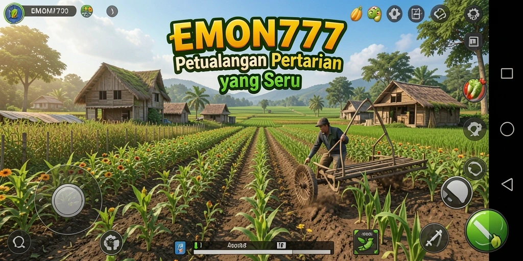 Screenshot gameplay menunjukkan aktivitas bertani yang seru dan interaktif.
