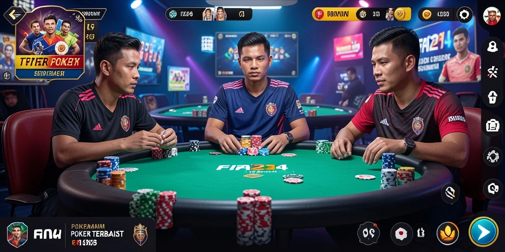 Tampilan gameplay seru dari aplikasi Poker FIFA234.
