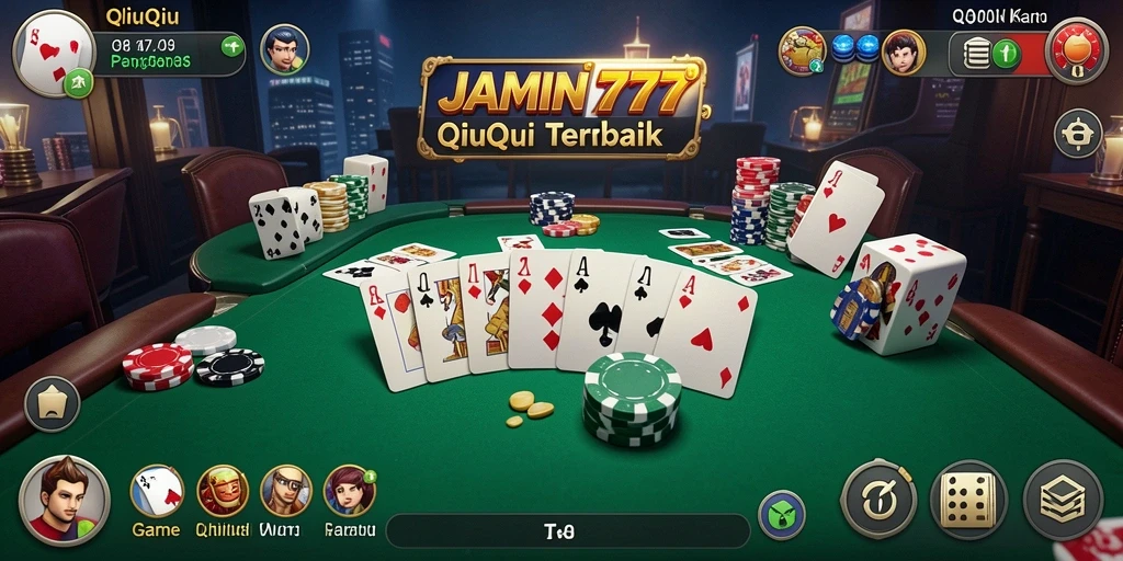 Tampilan gameplay seru dari permainan QiuQiu JAMIN777.