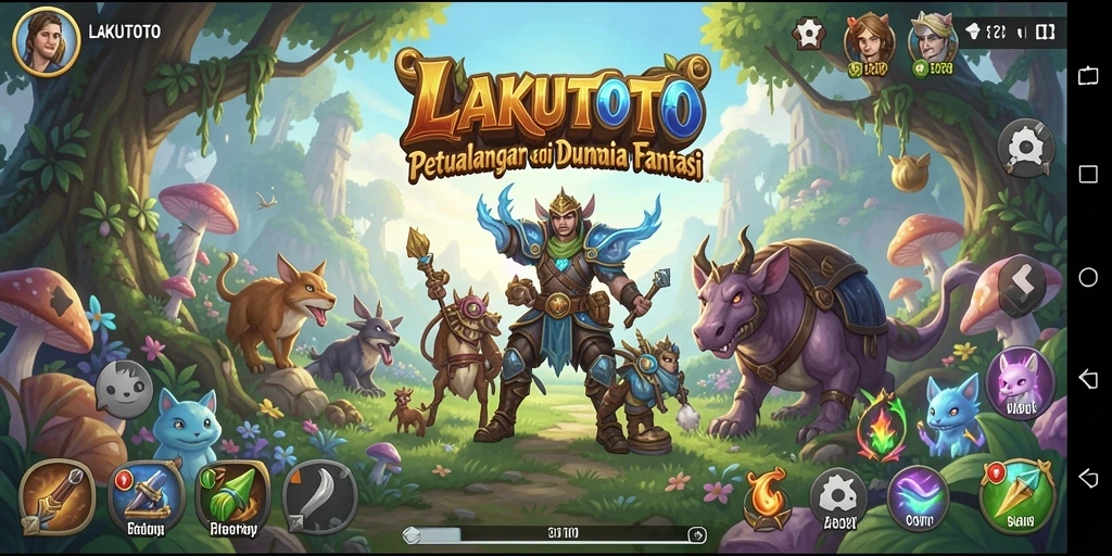 Tangkapan layar dari gameplay seru LAKUTOTO yang menampilkan eksplorasi dan pertarungan.