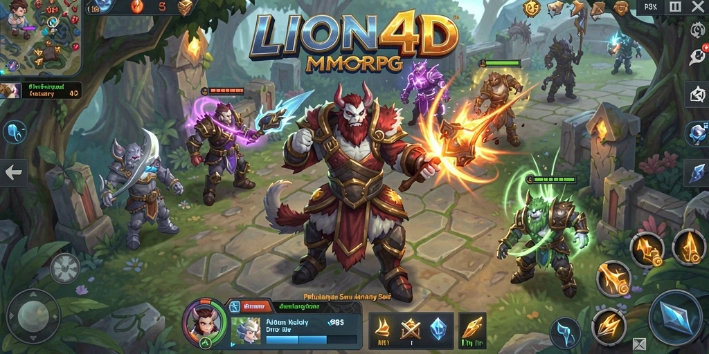 Tangkapan layar dari gameplay seru LION4D yang menampilkan petualangan MMORPG.