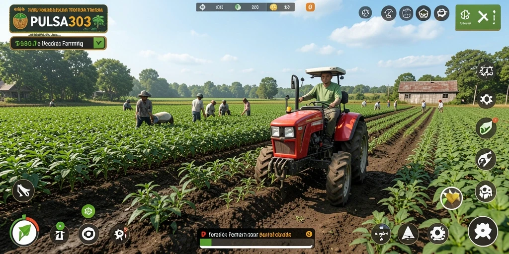 Tampilan gameplay PULSA303 yang menarik saat bertani.