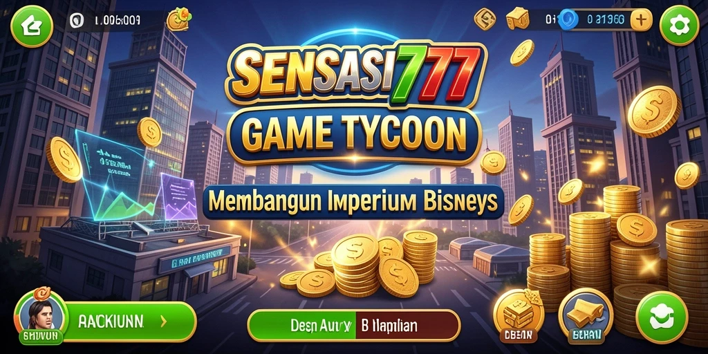 Screenshot gameplay SENSASI777 menampilkan antarmuka manajemen bisnis yang menarik.