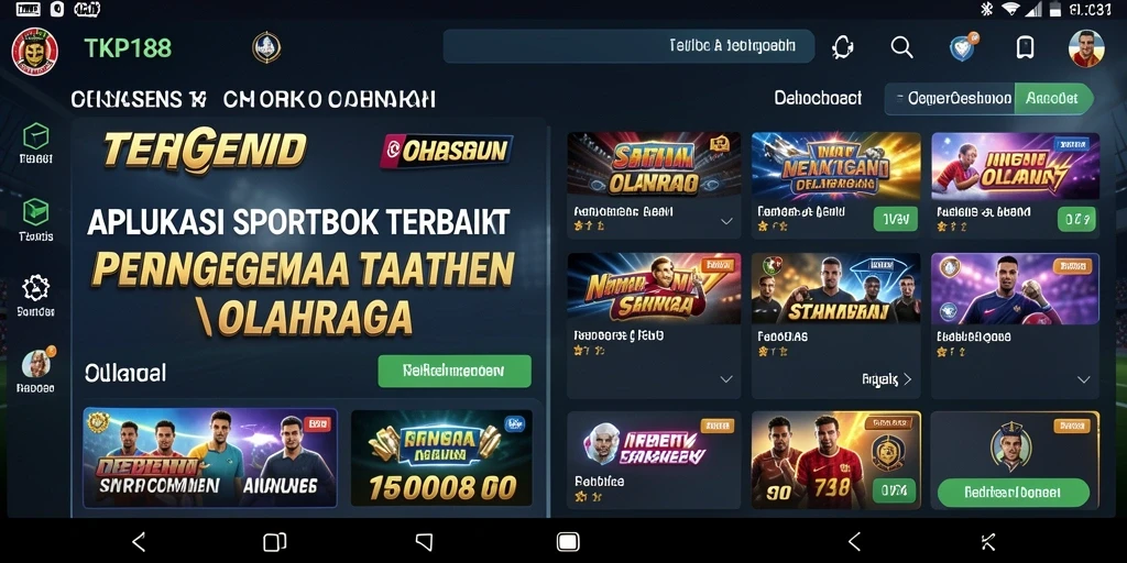 Tampilan gameplay TKP188 saat memasang taruhan olahraga.