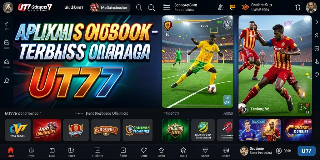 Tampilan utama UT77 dengan fitur taruhan olahraga yang menarik.