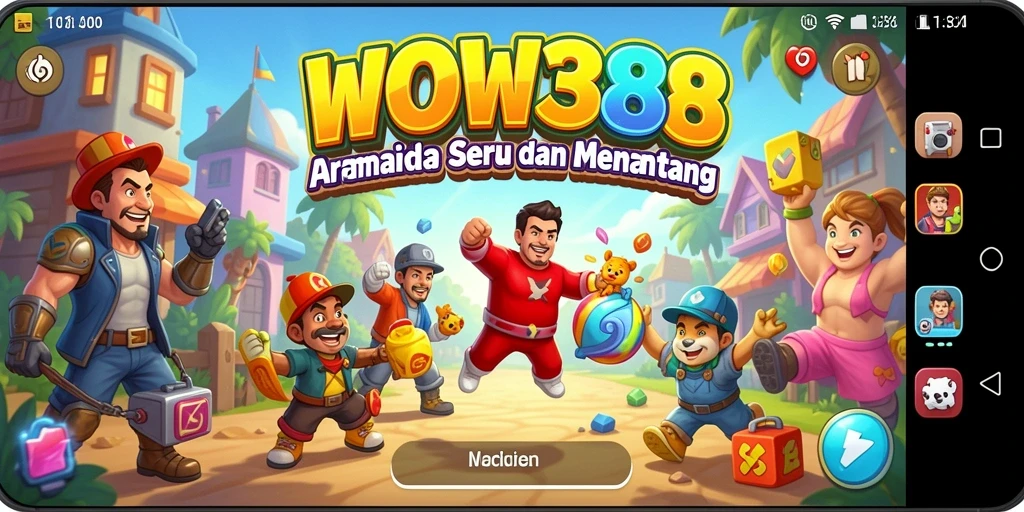 Screenshot gameplay WOW388 menampilkan aksi seru dalam permainan Arcade.